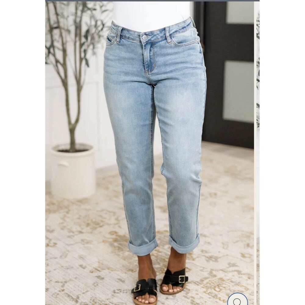 Judy Blue Boyfriend Fit Jeans Womens Light Blue Sorbtek JB88938 SZ 5/27